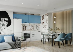 Кухонный гарнитур Капри 2550 (Стол. 26мм) в Белоярском (ХМАО) - beloiarskii.ok-mebel.com | фото