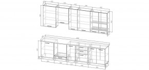 Кухонный гарнитур Меренга 3000 h950 (Стол. 38мм) в Белоярском (ХМАО) - beloiarskii.ok-mebel.com | фото 2