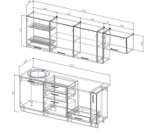 Кухонный гарнитур Муссон 2550 (Стол. 26мм) в Белоярском (ХМАО) - beloiarskii.ok-mebel.com | фото 2