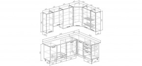 Кухонный гарнитур Умбра 2200*1600 h950 (Стол. 26мм) в Белоярском (ХМАО) - beloiarskii.ok-mebel.com | фото 2