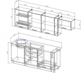 Кухонный гарнитур Вегас 2550 (Стол. 26мм) в Белоярском (ХМАО) - beloiarskii.ok-mebel.com | фото 2