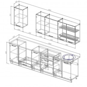 Кухонный гарнитур Вегас 2800 (Стол. 26мм) в Белоярском (ХМАО) - beloiarskii.ok-mebel.com | фото 2