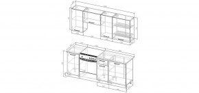 Кухонный гарнитур Виола 2000 (Стол. 38мм) в Белоярском (ХМАО) - beloiarskii.ok-mebel.com | фото 2