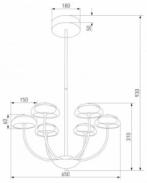 Люстра на штанге Eurosvet Fungo 50388 LED черный в Белоярском (ХМАО) - beloiarskii.ok-mebel.com | фото 4