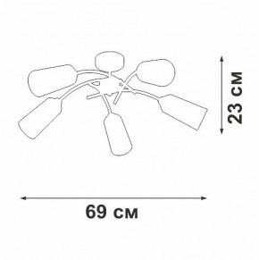 Люстра на штанге Vitaluce V2850 V2850-1/5PL в Белоярском (ХМАО) - beloiarskii.ok-mebel.com | фото 5