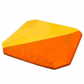 Мат гимнастический 1,3x1,3x0,05м складной скошенные углы цв.оранжевый-желтый в Белоярском (ХМАО) - beloiarskii.ok-mebel.com | фото 1