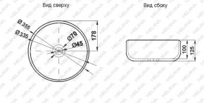 Накладная раковина melana mln-7078dmb (матовая черная) в Белоярском (ХМАО) - beloiarskii.ok-mebel.com | фото 2