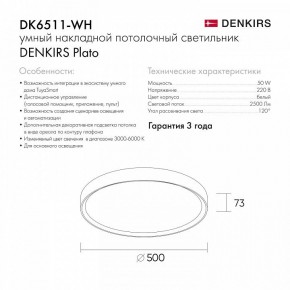 Накладной светильник Denkirs PLATO DK6511-WH/1 в Белоярском (ХМАО) - beloiarskii.ok-mebel.com | фото 10