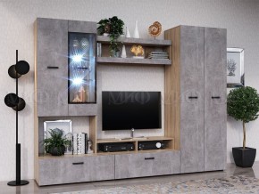 Нэнси New Центральная секция (ЛДСП) Бетон светлый/Сонома в Белоярском (ХМАО) - beloiarskii.ok-mebel.com | фото 2