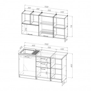 ОЛЬГА Кухонный гарнитур Нормал 3 (1500 мм ) в Белоярском (ХМАО) - beloiarskii.ok-mebel.com | фото 2