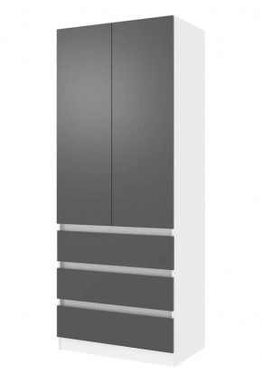 ПАРУС Шкаф 2-х ств. 800 (белый/графит) в Белоярском (ХМАО) - beloiarskii.ok-mebel.com | фото
