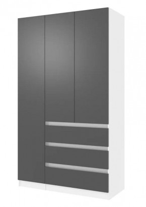 ПАРУС Шкаф 3х- ств. 1200 (белый/графит) в Белоярском (ХМАО) - beloiarskii.ok-mebel.com | фото