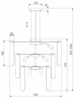 Подвесная люстра Eurosvet Claire 60171 золото в Белоярском (ХМАО) - beloiarskii.ok-mebel.com | фото 5