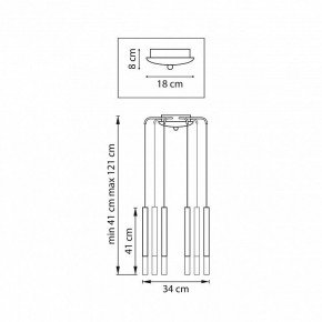 Подвесная люстра Lightstar Tubo L8T747137 в Белоярском (ХМАО) - beloiarskii.ok-mebel.com | фото 3