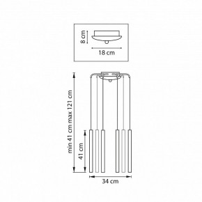 Подвесная люстра Lightstar Tubo L8T747247 в Белоярском (ХМАО) - beloiarskii.ok-mebel.com | фото 3
