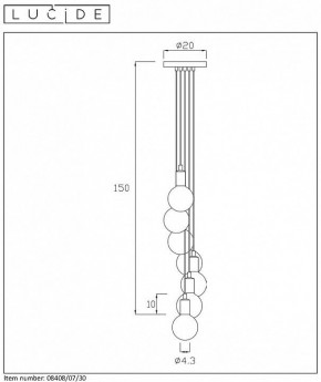 Подвесной светильник Lucide Fix Multiple 08408/07/30 в Белоярском (ХМАО) - beloiarskii.ok-mebel.com | фото 4