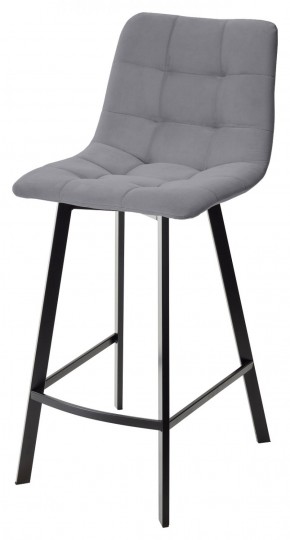 Полубарный стул CHILLI-QB SQUARE серый #27, велюр / черный каркас (H=66cm) М-City в Белоярском (ХМАО) - beloiarskii.ok-mebel.com | фото 1