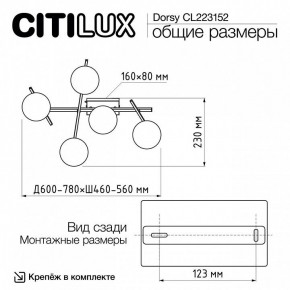 Потолочная люстра Citilux Dorsy CL223152 в Белоярском (ХМАО) - beloiarskii.ok-mebel.com | фото 10