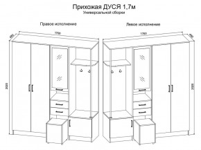 Прихожая Дуся 1.7 УНИ (Дуб Бунратти/Белый Бриллиант) в Белоярском (ХМАО) - beloiarskii.ok-mebel.com | фото 2