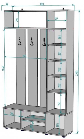 Прихожая с зеркалом V19_M в Белоярском (ХМАО) - beloiarskii.ok-mebel.com | фото 2