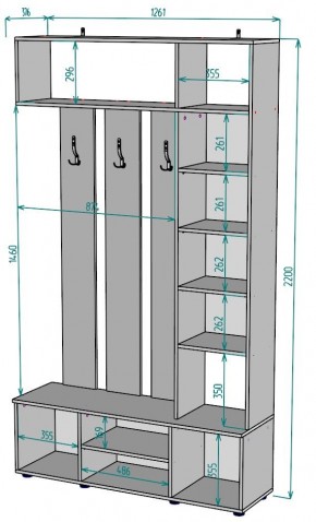 Прихожая с зеркалом V20_M в Белоярском (ХМАО) - beloiarskii.ok-mebel.com | фото 2