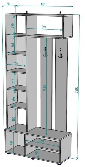 Прихожая с зеркалом V25_M в Белоярском (ХМАО) - beloiarskii.ok-mebel.com | фото 2