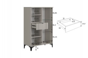 РИЧ Комод 2 со стеклом в Белоярском (ХМАО) - beloiarskii.ok-mebel.com | фото 3