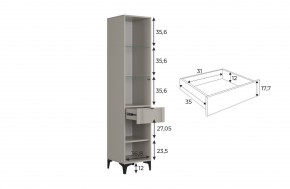РИЧ Шкаф однодверный со стеклом в Белоярском (ХМАО) - beloiarskii.ok-mebel.com | фото 3