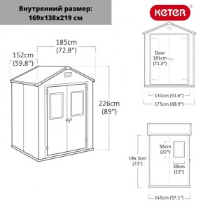 Сарай Манор 6*5 TWF (два окна на фасаде) MANOR 6x5 DD (two windows at the front) в Белоярском (ХМАО) - beloiarskii.ok-mebel.com | фото 2