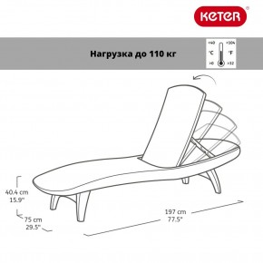 Шезлонг Пацифик (Pacific) графит в Белоярском (ХМАО) - beloiarskii.ok-mebel.com | фото 2