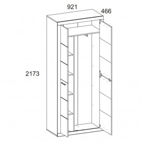 Шкаф 2D OSKAR , цвет дуб Санремо в Белоярском (ХМАО) - beloiarskii.ok-mebel.com | фото 4