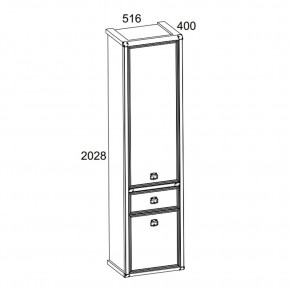 Шкаф 2D1S, MAGELLAN, цвет Сосна винтаж в Белоярском (ХМАО) - beloiarskii.ok-mebel.com | фото 2