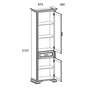 Шкаф 2D1S, MONAKO, цвет Сосна винтаж/дуб анкона в Белоярском (ХМАО) - beloiarskii.ok-mebel.com | фото 3