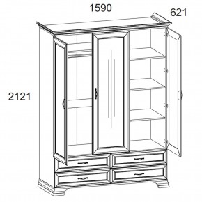 Шкаф 3D4S Z, TIFFANY, цвет вудлайн кремовый в Белоярском (ХМАО) - beloiarskii.ok-mebel.com | фото 2