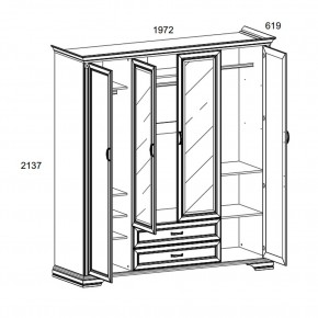 Шкаф 4D2S Z , MONAKO, цвет Сосна винтаж в Белоярском (ХМАО) - beloiarskii.ok-mebel.com | фото