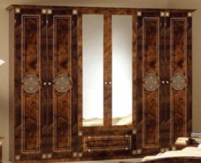 Шкаф 6-и дверный с зеркалами (02.146) Рома (орех) в Белоярском (ХМАО) - beloiarskii.ok-mebel.com | фото