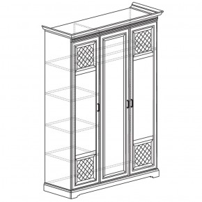 Шкаф для одежды 3-дверный №800 Парма кремовый белый в Белоярском (ХМАО) - beloiarskii.ok-mebel.com | фото 2