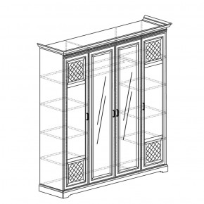 Шкаф для одежды 4-дверный №814 Парма кремовый белый в Белоярском (ХМАО) - beloiarskii.ok-mebel.com | фото 2