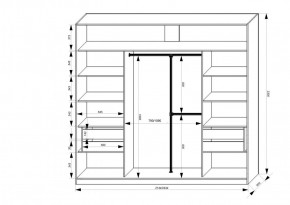 Шкаф-купе 2450 серии NEW CLASSIC K1+K1+K1+B22+PL4 (по 2 ящика лев/прав+F обр.штанга) профиль «Капучино» в Белоярском (ХМАО) - beloiarskii.ok-mebel.com | фото 3