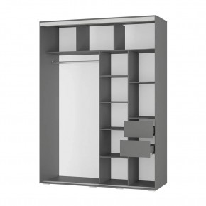 Шкаф-купе Крафт-6 1.6 м ШКК-06 (графит) в Белоярском (ХМАО) - beloiarskii.ok-mebel.com | фото 2