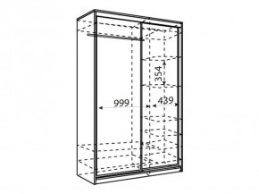 Шкаф-купе Рене 1500 вариант 1 (ЛДСП/ЛДСП) в Белоярском (ХМАО) - beloiarskii.ok-mebel.com | фото 4