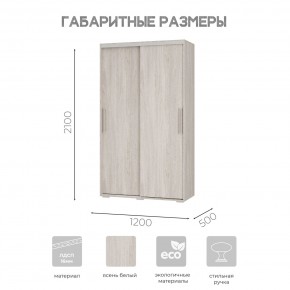 Шкаф-купе ШКК-11 (ясень белый) в Белоярском (ХМАО) - beloiarskii.ok-mebel.com | фото 7