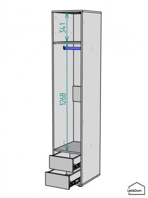 Шкаф Linnea MHR-1-3 2050х400х510 (Белый-М 11.1.2) в Белоярском (ХМАО) - beloiarskii.ok-mebel.com | фото 3
