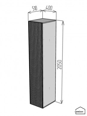 Шкаф Linnea MHR-1PO 2050х400х510 (Белый-М 11.1.1) в Белоярском (ХМАО) - beloiarskii.ok-mebel.com | фото 2