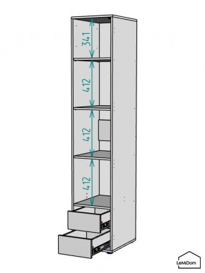Шкаф Linnea MHR-1PO-4 2050х400х510 (Белый-М 11.1.1) в Белоярском (ХМАО) - beloiarskii.ok-mebel.com | фото 3