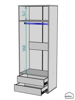 Шкаф Linnea MHR-2-3 2050х800х510 (Графит-М 11.1.25) в Белоярском (ХМАО) - beloiarskii.ok-mebel.com | фото 3