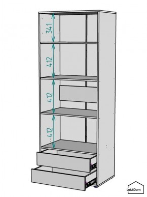 Шкаф Linnea MHR-2-4 2050х800х510 (Графит-М 11.1.25) в Белоярском (ХМАО) - beloiarskii.ok-mebel.com | фото 3