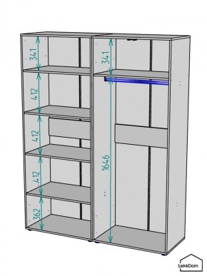 Шкаф Linnea MHR-4PO-1 2050х1600х510 (Белый-М 11.1.2) в Белоярском (ХМАО) - beloiarskii.ok-mebel.com | фото 3
