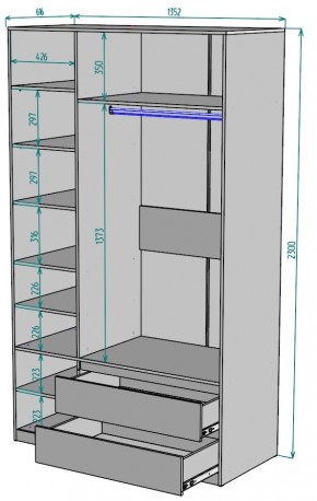 Шкаф Мальта H216 в Белоярском (ХМАО) - beloiarskii.ok-mebel.com | фото 2