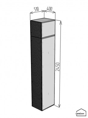Шкаф с антресолью Linnea MHR-1A-1 2450х400х510 (Белый-М 11.1.2) в Белоярском (ХМАО) - beloiarskii.ok-mebel.com | фото 2